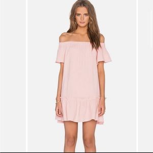 Rebecca Taylor Off Shoulder Gauze Malibu Peach Dress